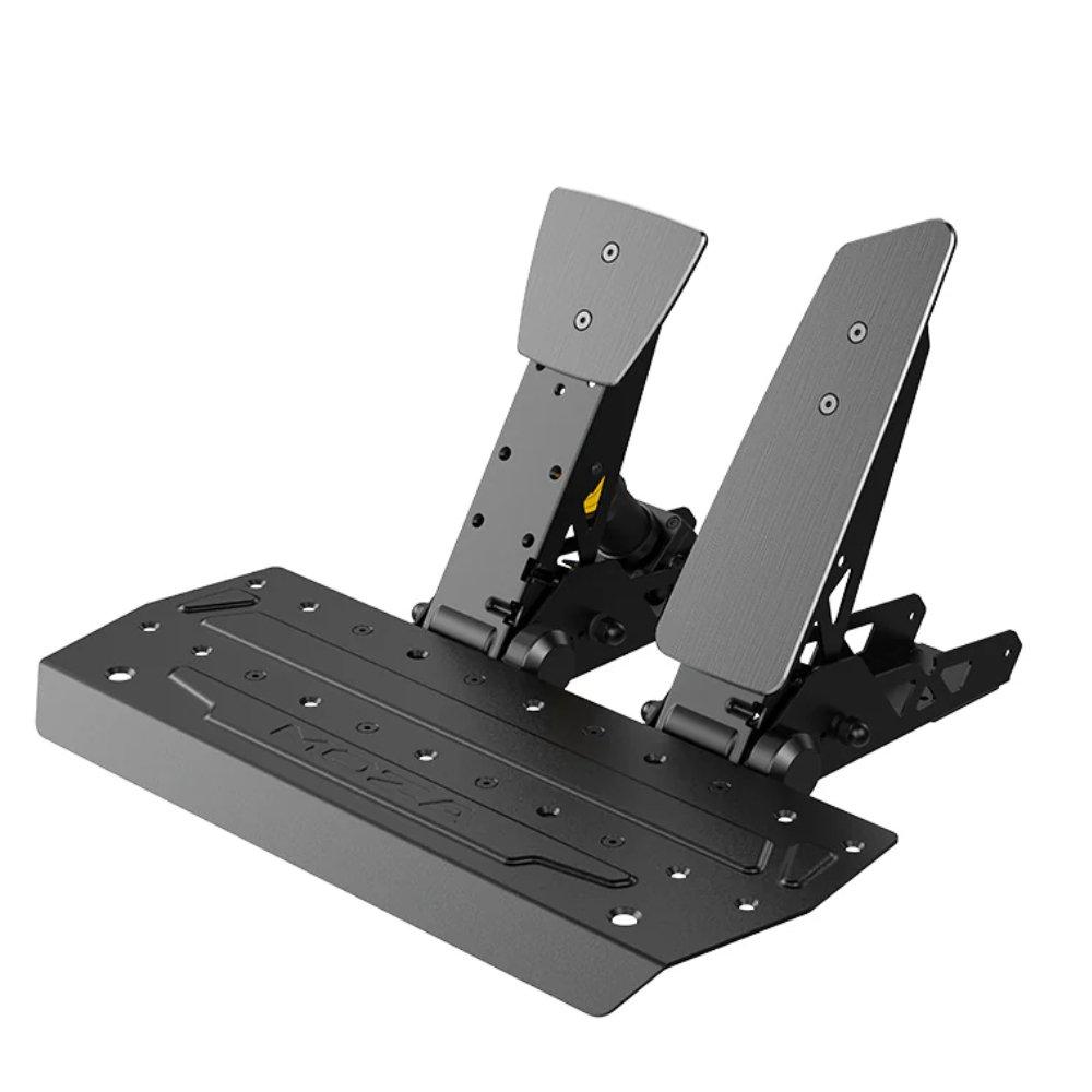 MOZA SR-P Pedal 2 Set, Dual Sensor Fusion Algorithm, 16-Bit High Precision Magnetic Encoder, Adjustable Pedal Spacing, Up to 100Kg Pressure Sensor, High-Strength Steel, Black | RS11