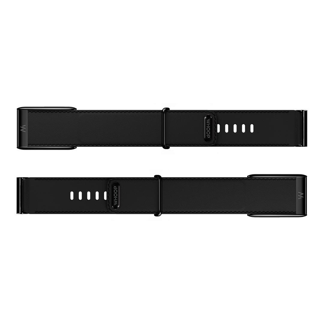 WHOOP 5.0 LeatherLuxe Band, Straight, Black/Cream/Black Titanium S 