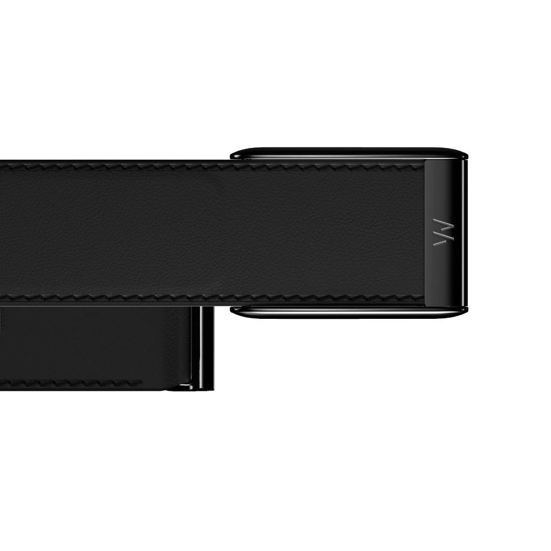 WHOOP 5.0 LeatherLuxe Band, Straight, Black/Cream/Black Titanium S 