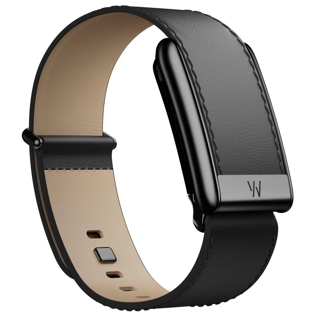 WHOOP 5.0 LeatherLuxe Band, Straight, Black/Cream/Black Titanium S 