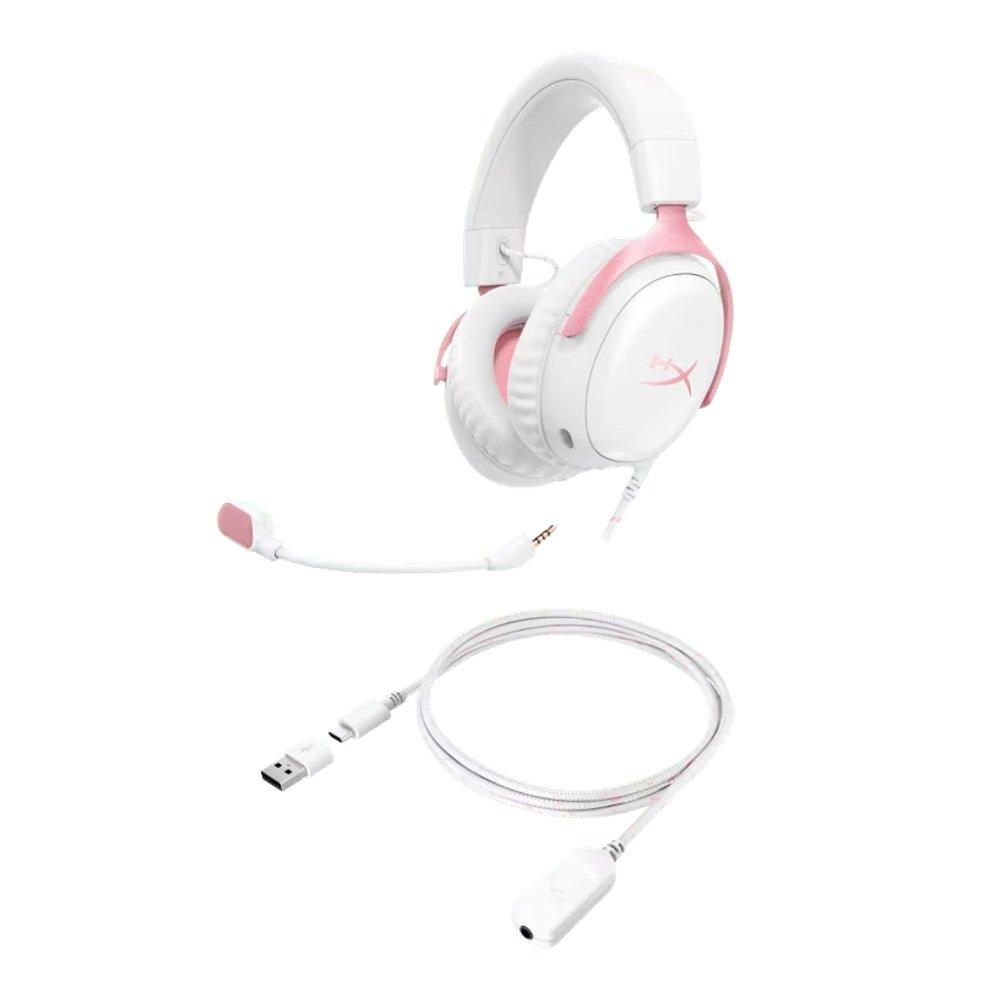 HyperX Cloud III Wired Gaming Headset, 53mm, 9W1Q4AA - White And Pink 