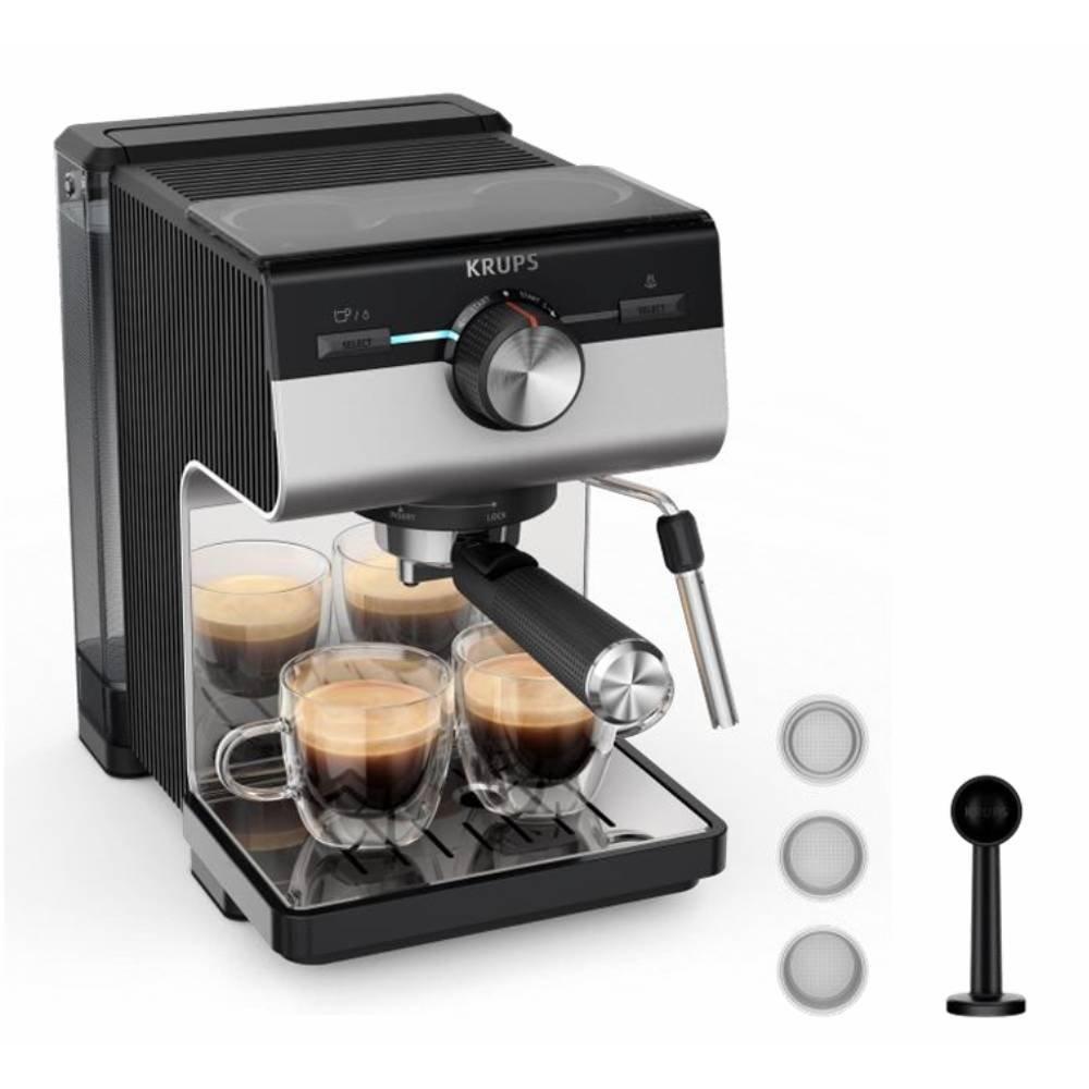 Krups Manual Espresso Coffee Machine. 1140 Watt, XP384EM0 - Black & Silver