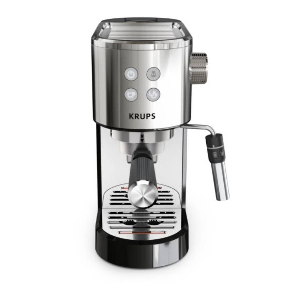 Krups Coffee Machine, 1350W, 4 buttons, 15 bar Pressure, 1L Water Tank, XP444CM0 - Black and Stainless Steel
