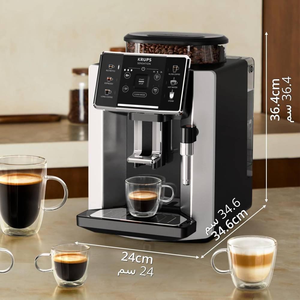 Krups Full Auto Coffee Machine, 1450Watt, 1.7L, EA910EM0 - Black & Silver