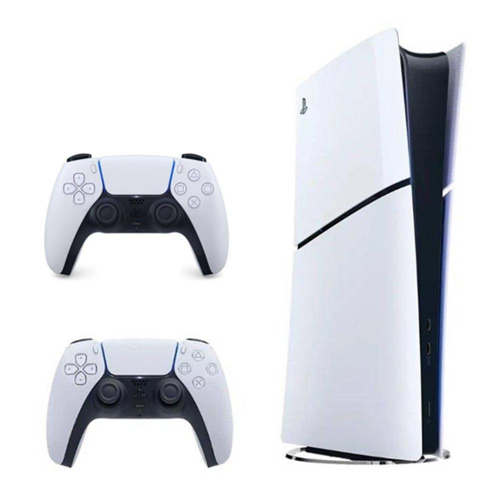 PlayStation 5 Slim – E Chassis Digital Console Standalone + Dual Sense Wireless Controller, CFI-ZCT2WX - White