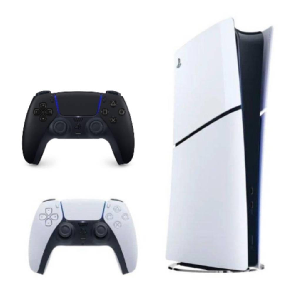 Sony PlayStation 5 Slim – E Chassis Digital Console Standalone + PlayStation 5 DualSense Wireless Controller – Midnight Black