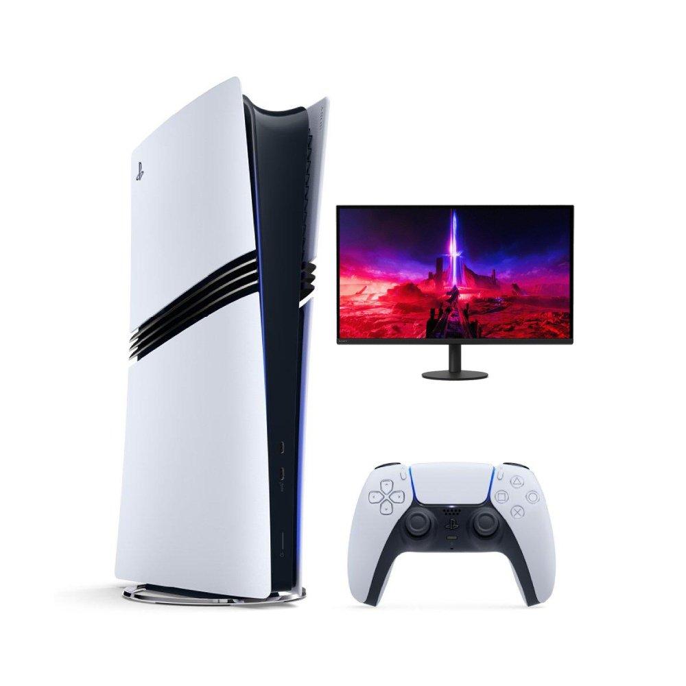 Sony PlayStation 5 Pro Console, White + Sony Inzone M9II UHD Gaming Monitor, IPS, 27-inch, 160Hz, 1ms, Black - PS5PRO+MNTRSET