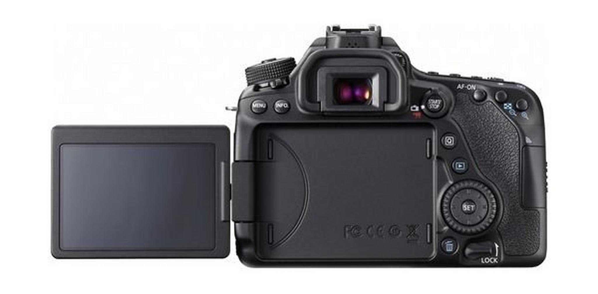 كاميرا كانون الرقمية إس إل آر بدقة ٢٤.٢ ميجا بكسل مع عدسة ١٨-١٣٥ ملم - واي فاي - أسود (EOS-80D)
