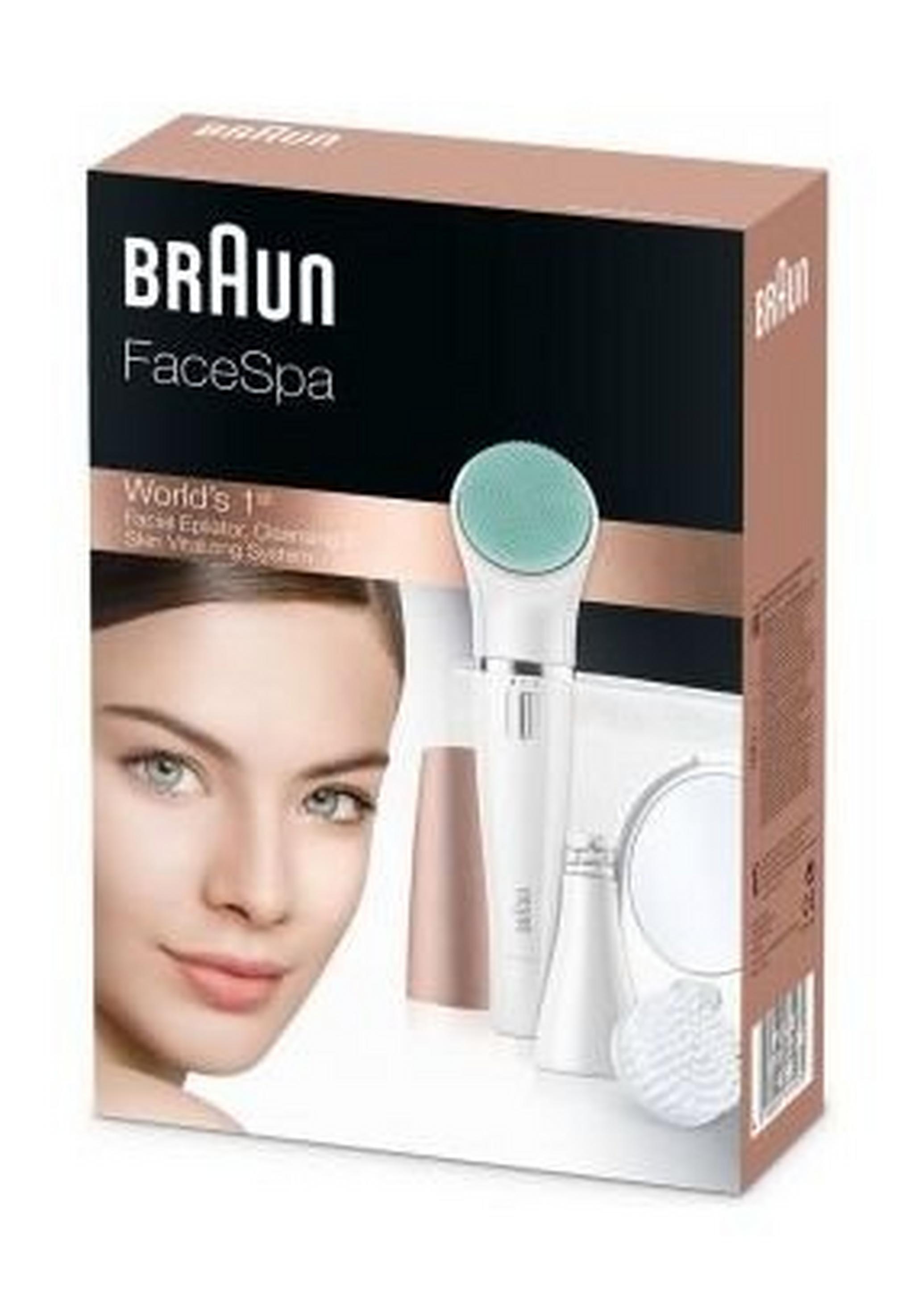 Braun Face SPA Sensitive Beauty Wet & Dry Cleansing Brush + Mini Epilator