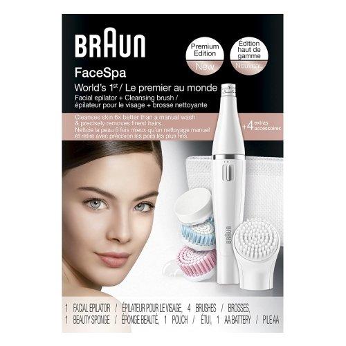 فرشاة تنظيف الوجه فيس سبا سينستيف بيوتي رطب/جاف + ماكينة إزالة شعر صغيرة من براون