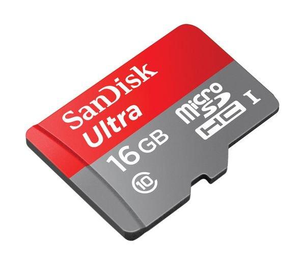 SanDisk Ultra Android UHS-I 16GB MicroSD 80Mb/s Class 10 Card with Adapter