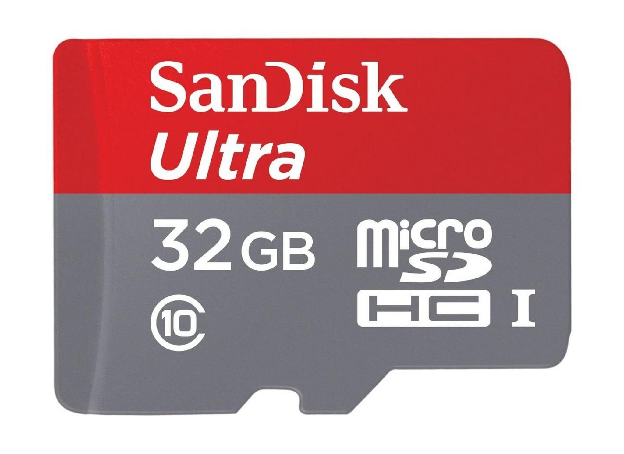 SanDisk Ultra Android UHS-I 32GB MicroSD 80Mb/s Class 10 Card with Adapter