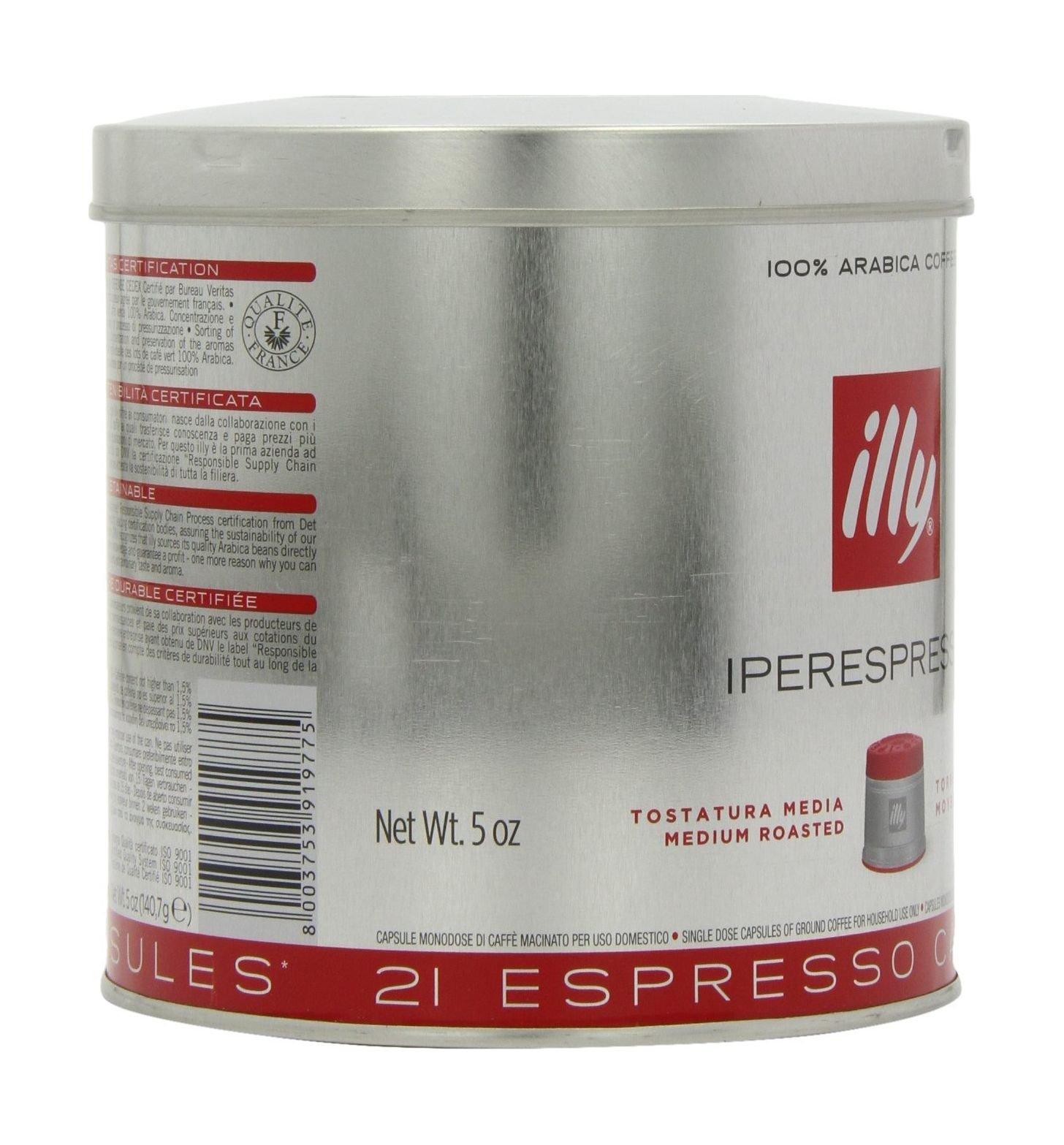 Illy Espresso Medium Roast Coffee Pods 21 Servings – Red
