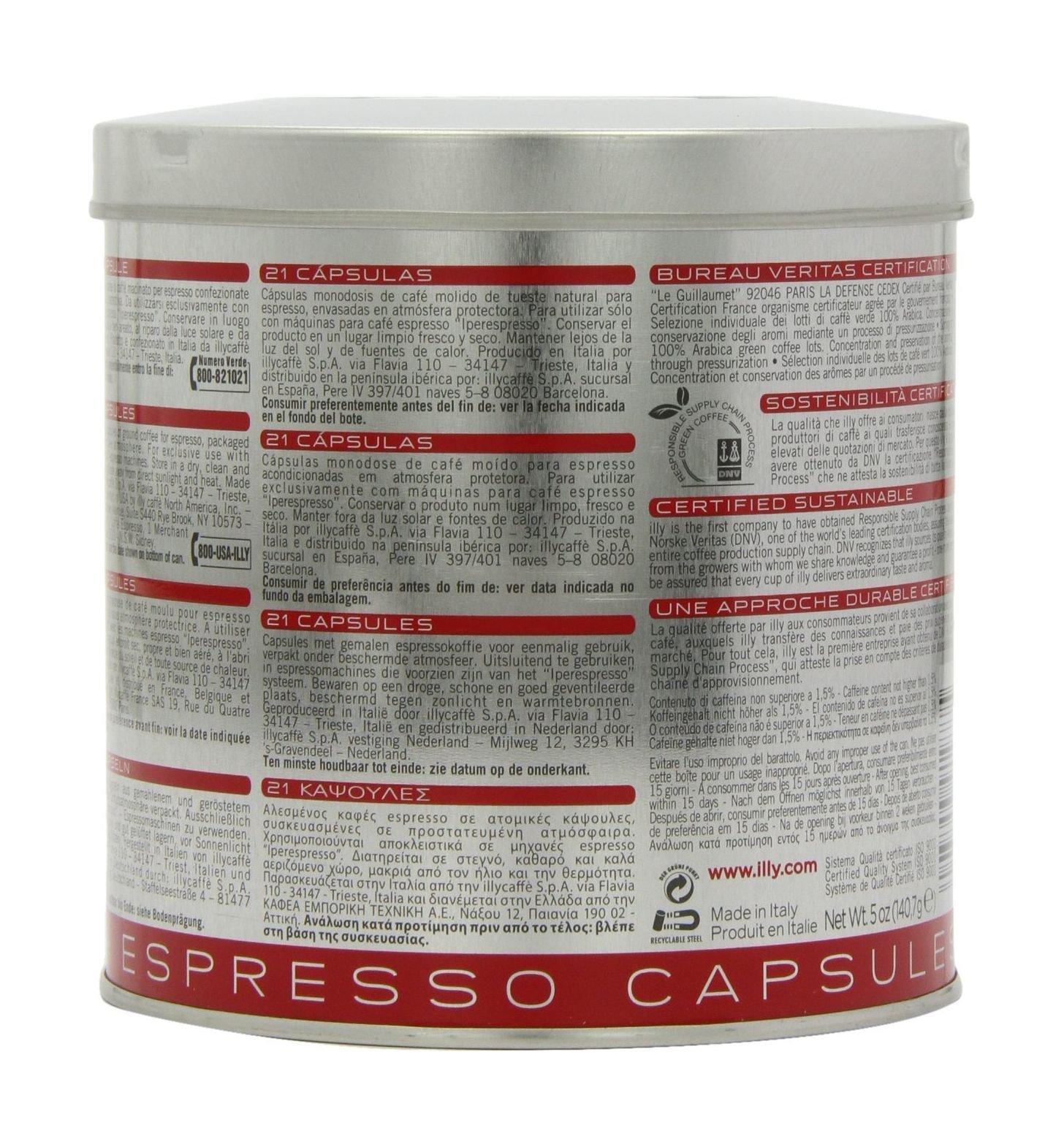Illy Espresso Medium Roast Coffee Pods 21 Servings – Red