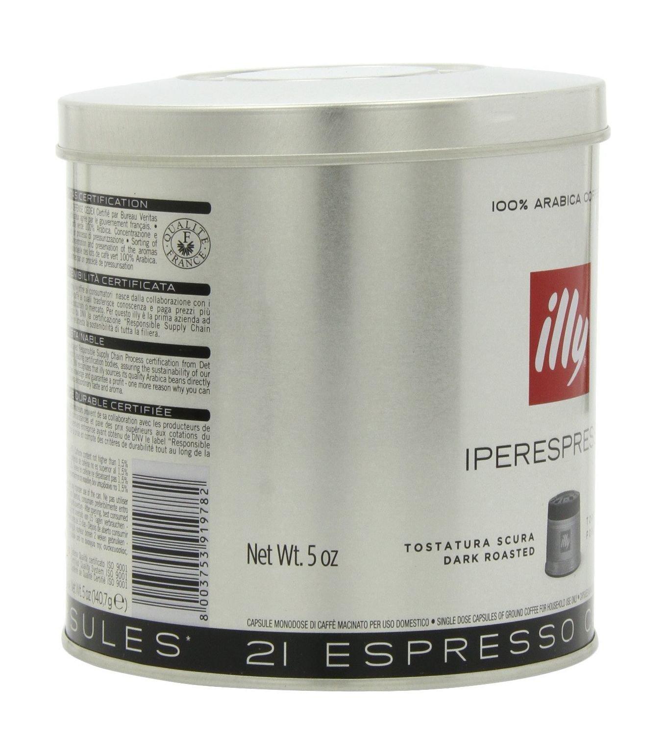 Illy IperEspresso Dark Roasted Coffee - 21 Capsules - Black 