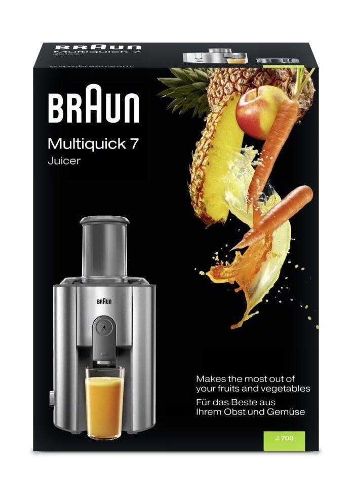 عصارة براون مالتي كويك ٧ - سعة ١.٢٥ لتر بقوة ١٠٠٠ واط - ستانلس ستيل / رمادي (J700)
