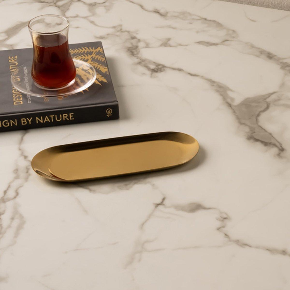 صينية معدنية لافوما ذهبية 18 سم