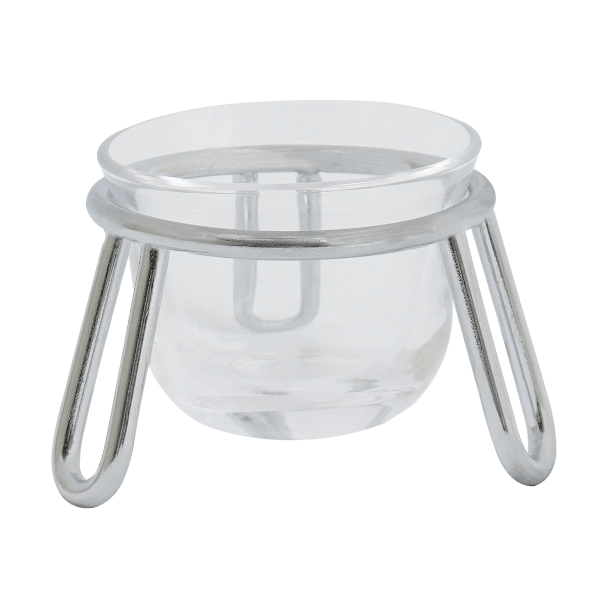 حامل فناجين قهوة أتيلا زجاجي فضي 5×4.5 سم