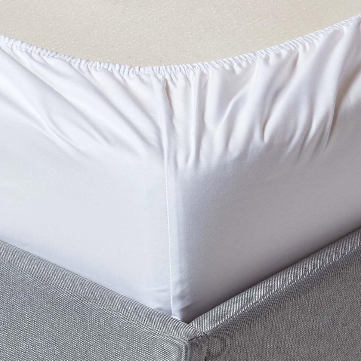 250 Thread Count Cotton Fitted Sheet White 120x200 cm