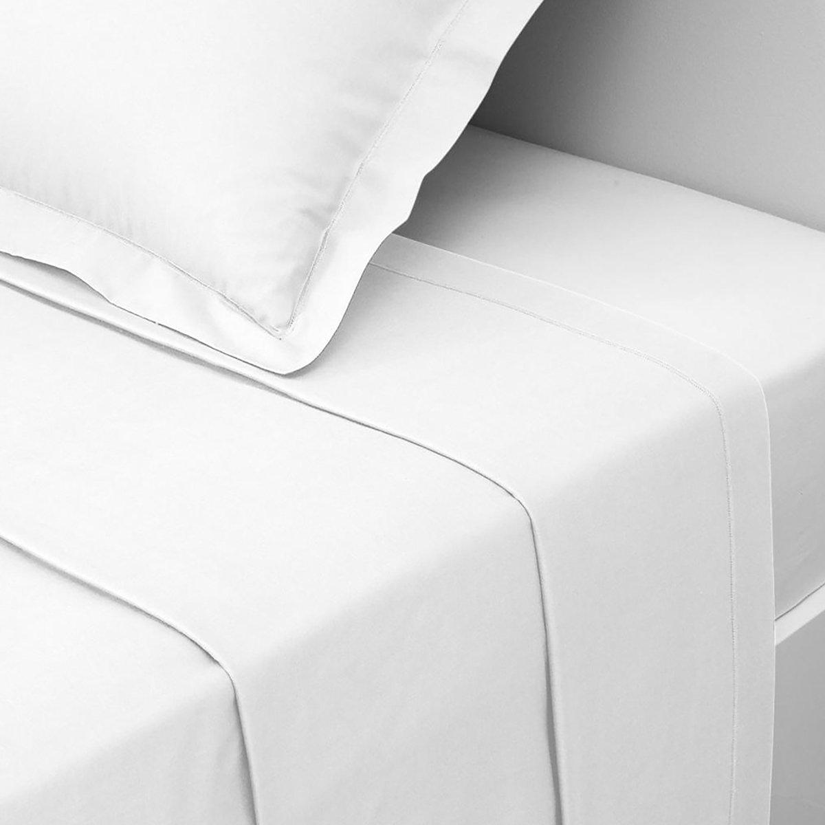 Buy 250 thread count cotton flat sheet white 274 x 280 cm in Kuwait