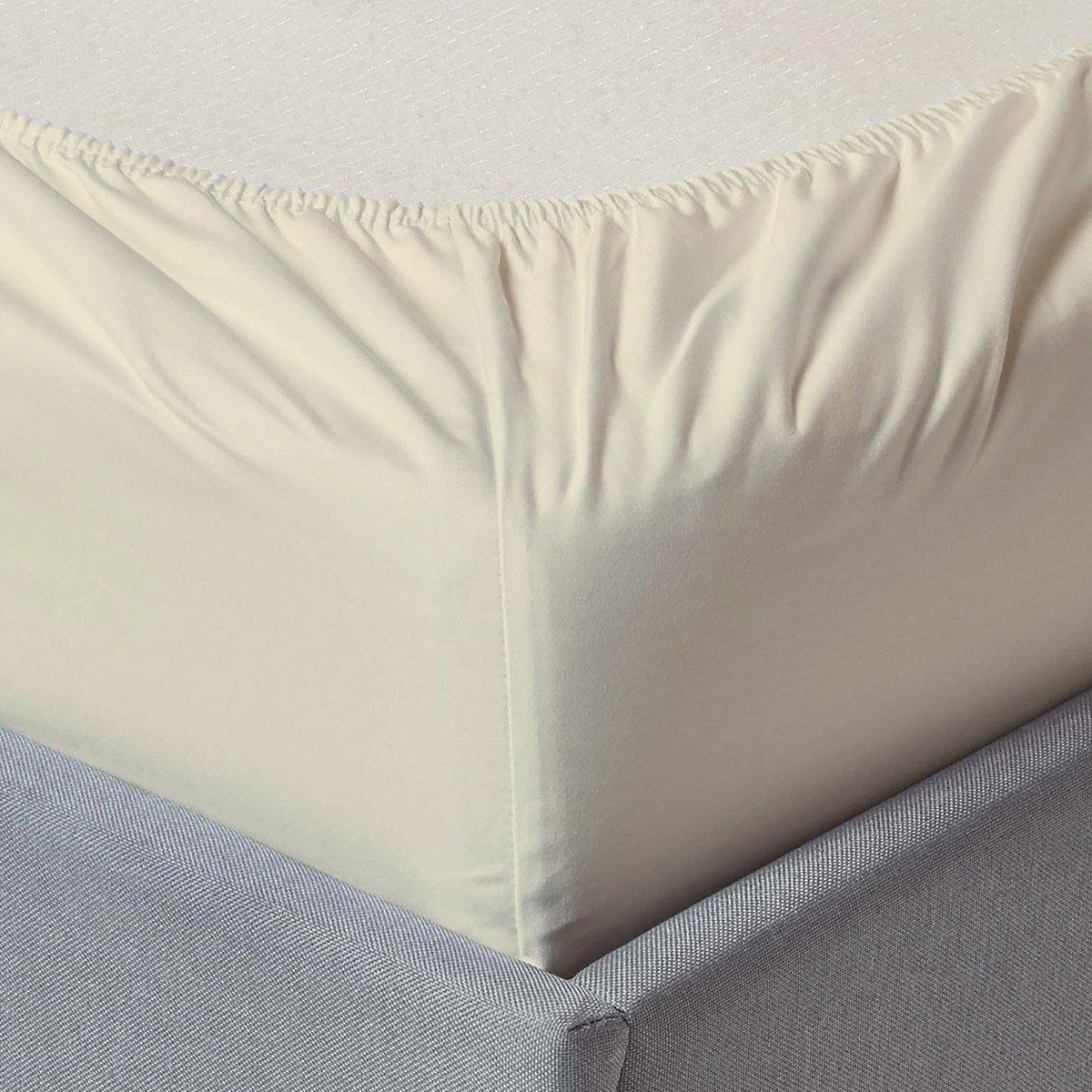 شرشف سرير مشدود بحواف مطاطية قطني بعدد خيوط 250 بيج 140×200 سم