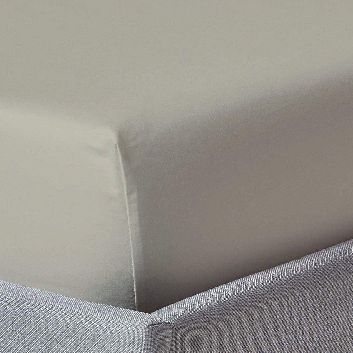 250 Thread Count Cotton Fitted Sheet Stone 120x200 cm
