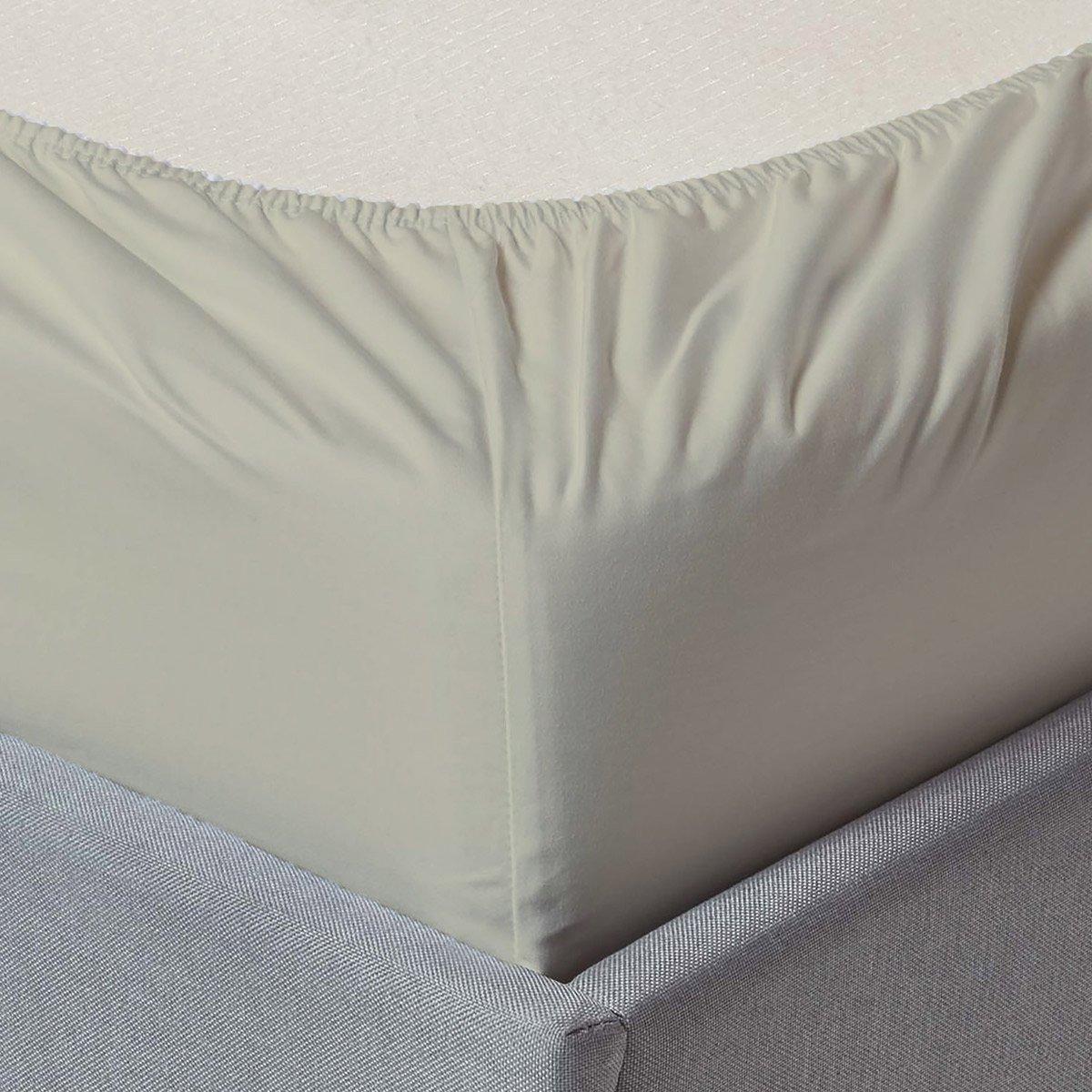 250 Thread Count Cotton Fitted Sheet Stone 120 x 200 Cm in Kuwait Buy