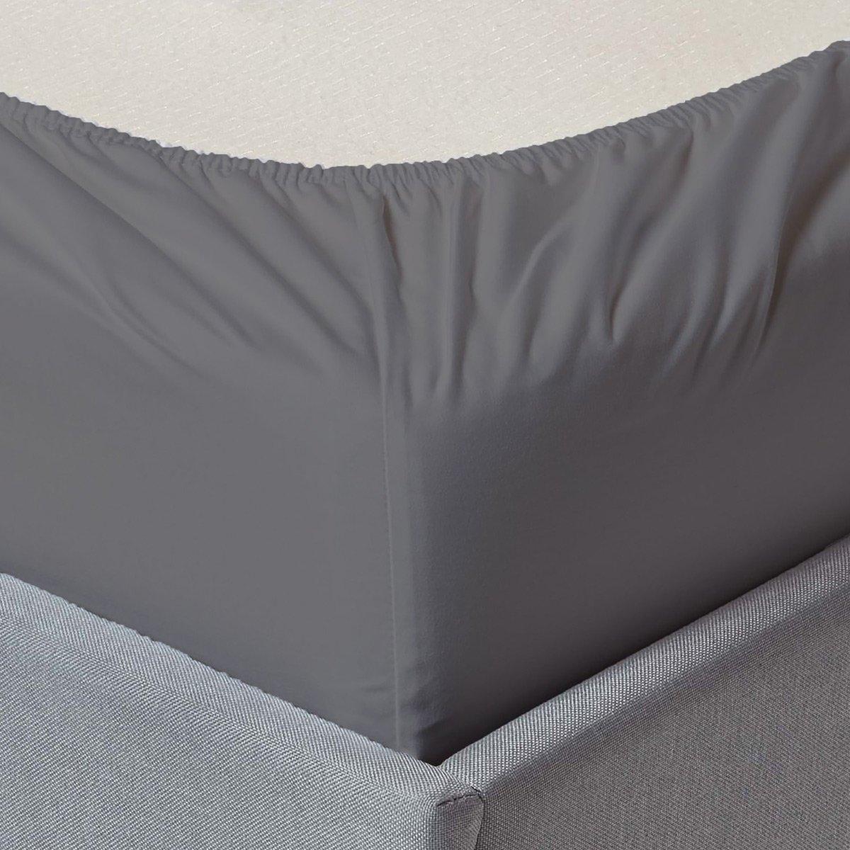 شرشف سرير مشدود بحواف مطاطية قطني بعدد خيوط 250 فضي 200×200 سم