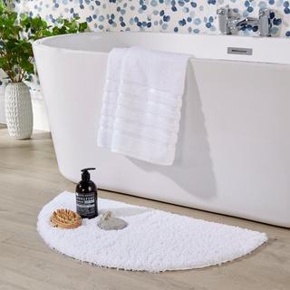 Buy Kingsley bath mat semi circle white 80 cm in Kuwait