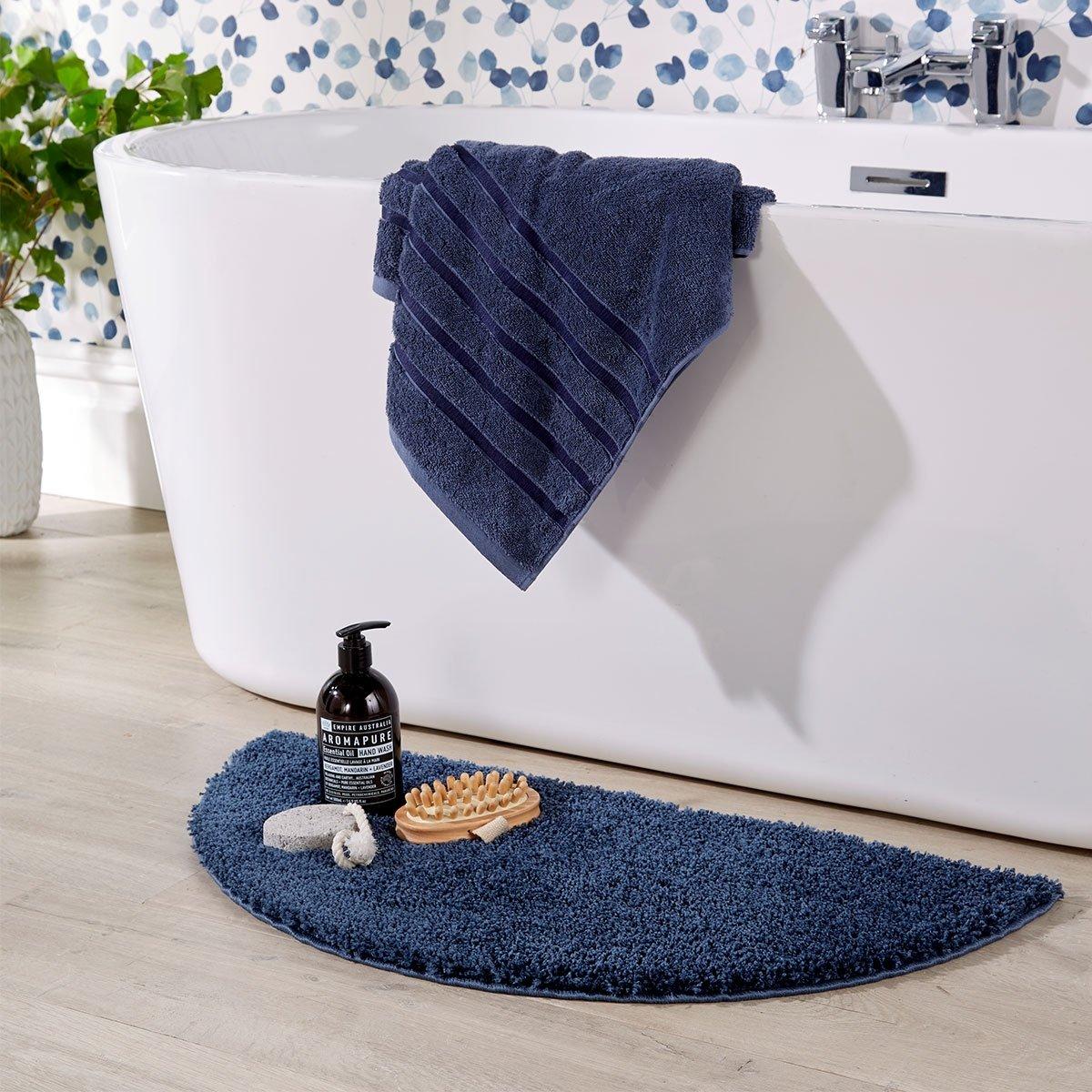 Buy Kingsley bath mat semi circle navy 80 cm in Kuwait