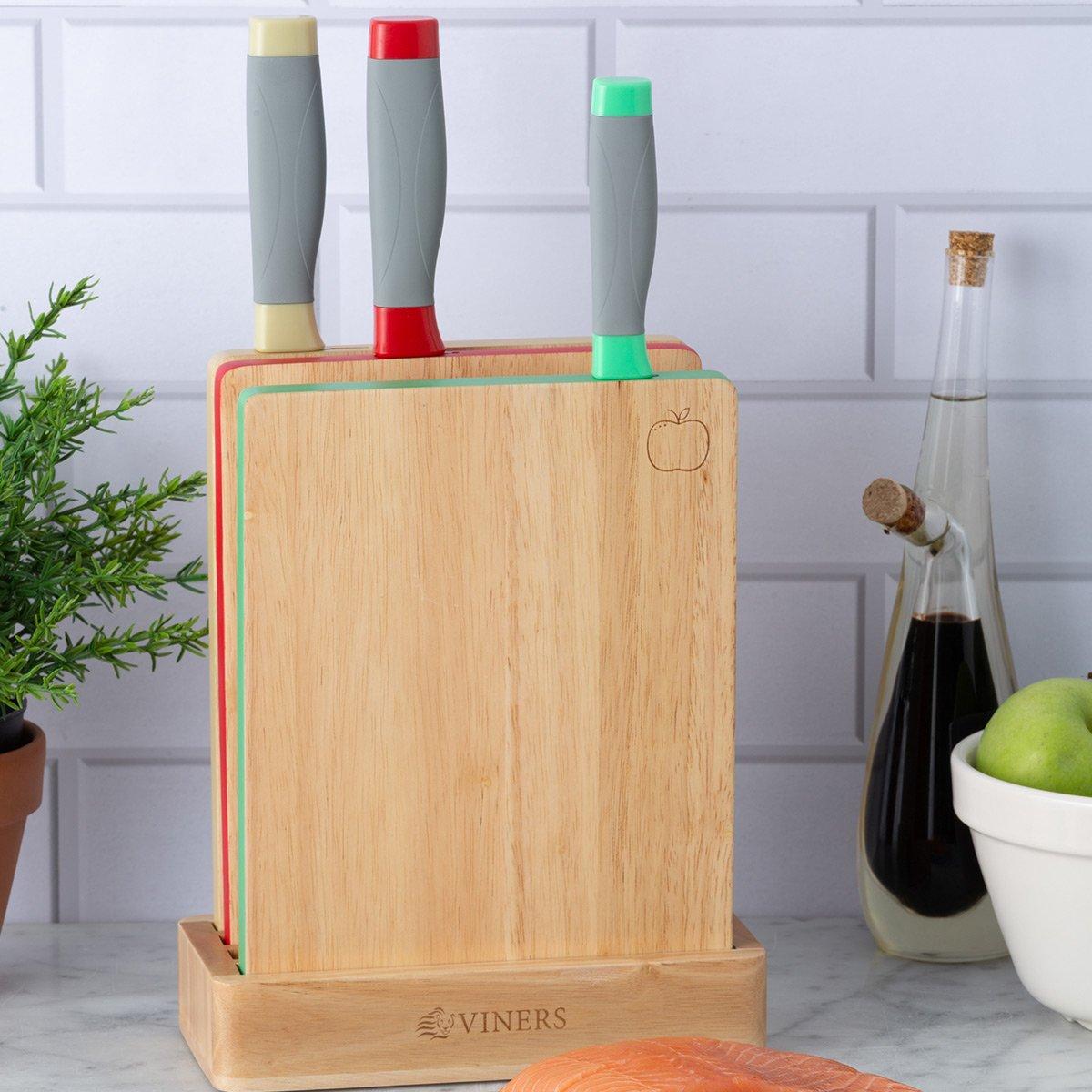 Assure Colour Code Knife Block & Board Set