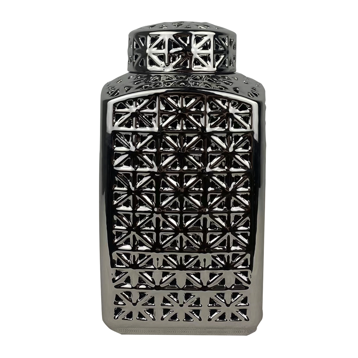 Dana Candle Holder Silver 19.5x19.5x26 cm