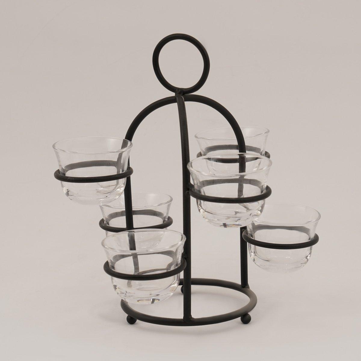 Revolve Gahwa Set And Holder Black 6Pcs 