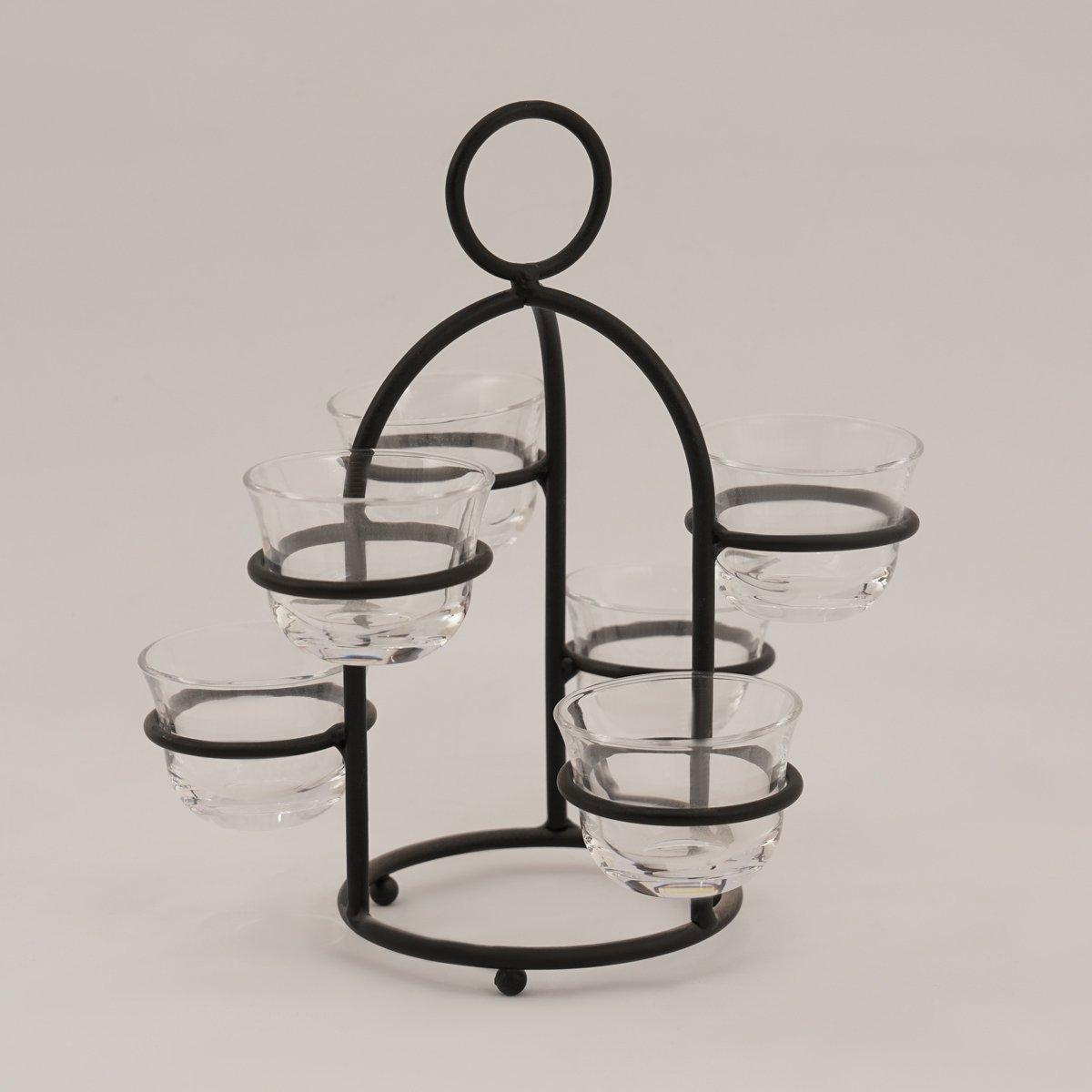 Revolve Gahwa Set And Holder Black 6Pcs 