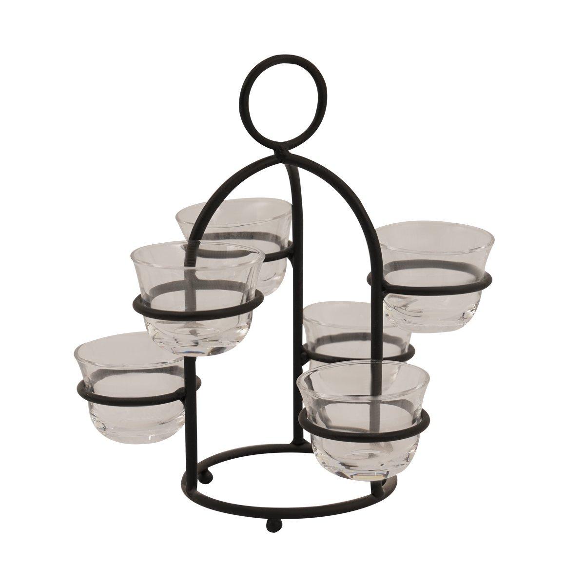 Revolve Gahwa Set And Holder Black 6Pcs 