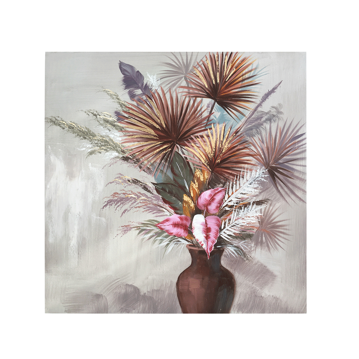 Palm Oil Canvas Pink 80x80 cm