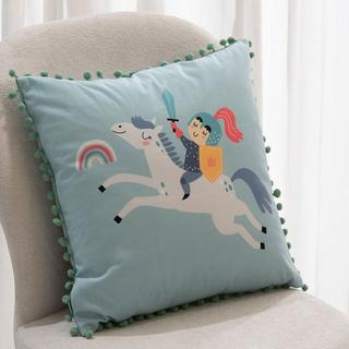 Buy Knight kids cushion blue 40x40 cm in Kuwait