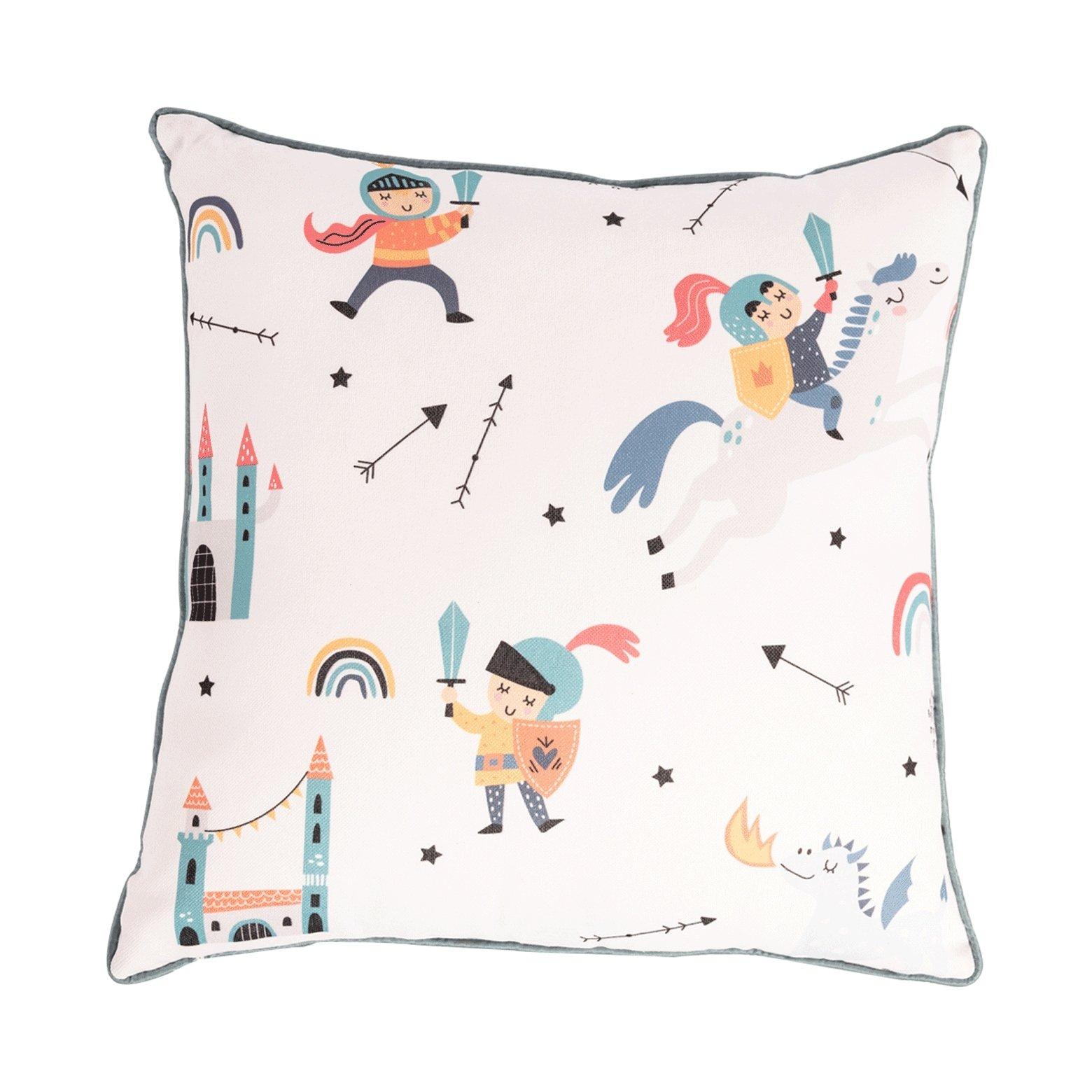 Buy Knight kids cushion white 40x40 cm in Kuwait