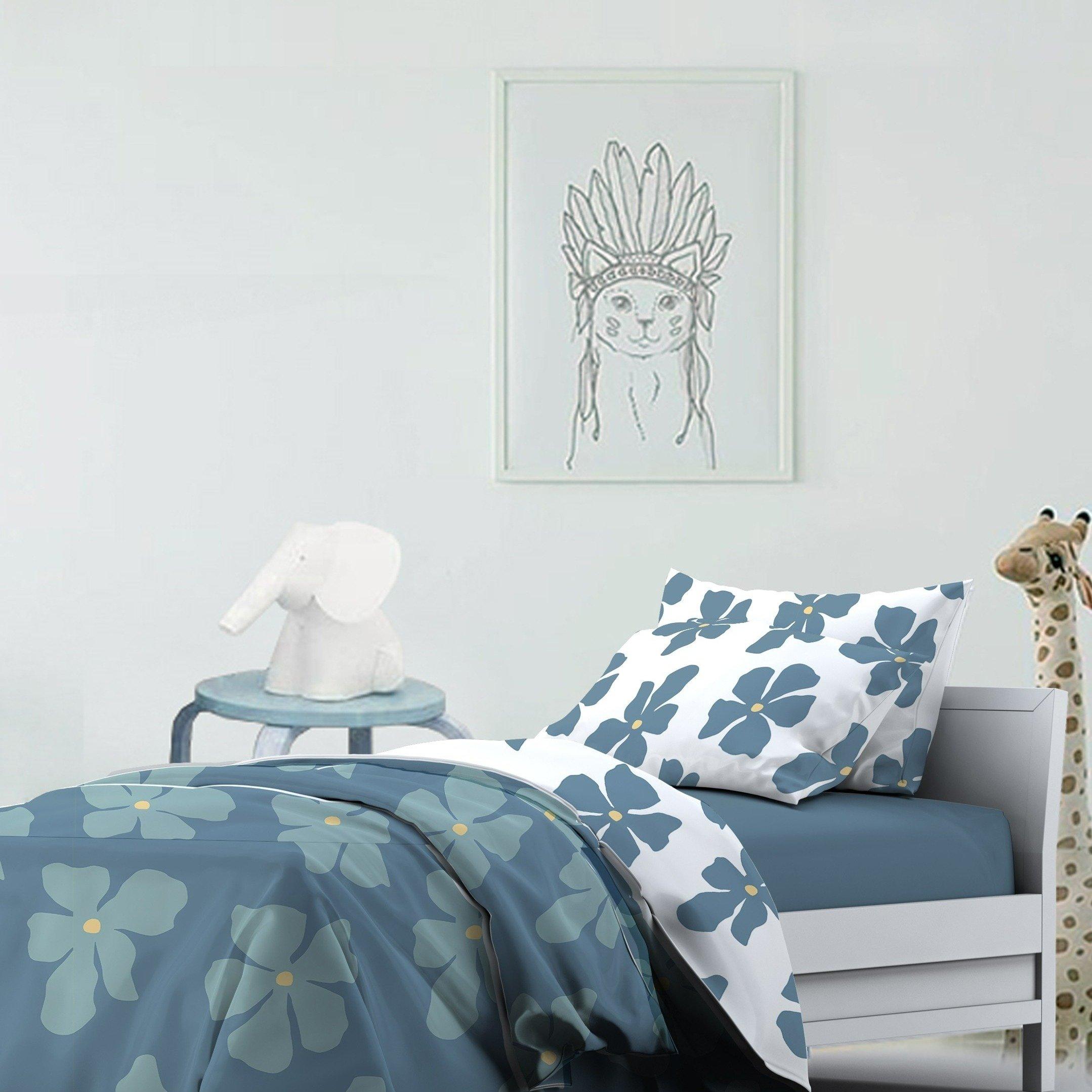 Flower Kids Comforter Set Blue