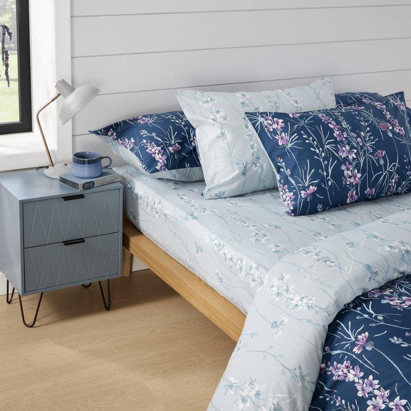 Leila Fitted Sheet Navy 150x200 cm in Kuwait Buy Online