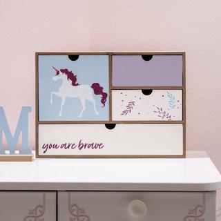 Buy Unicorn kids shelf blue 34x10. 7x24 cm in Kuwait