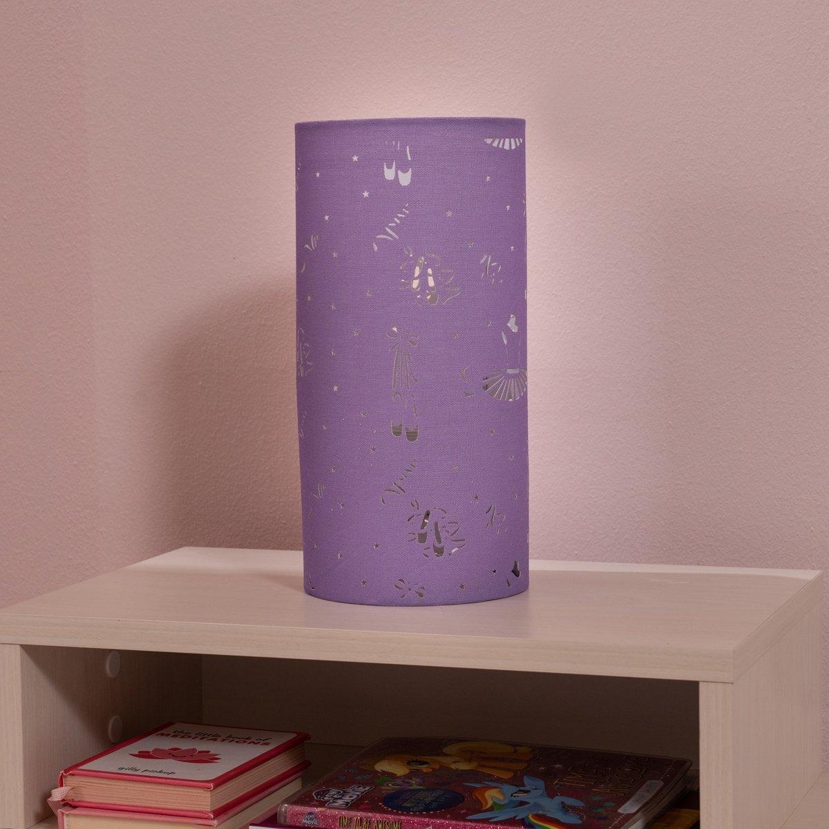 Buy Ballet kids table lamp purple d13xh26 cm in Kuwait