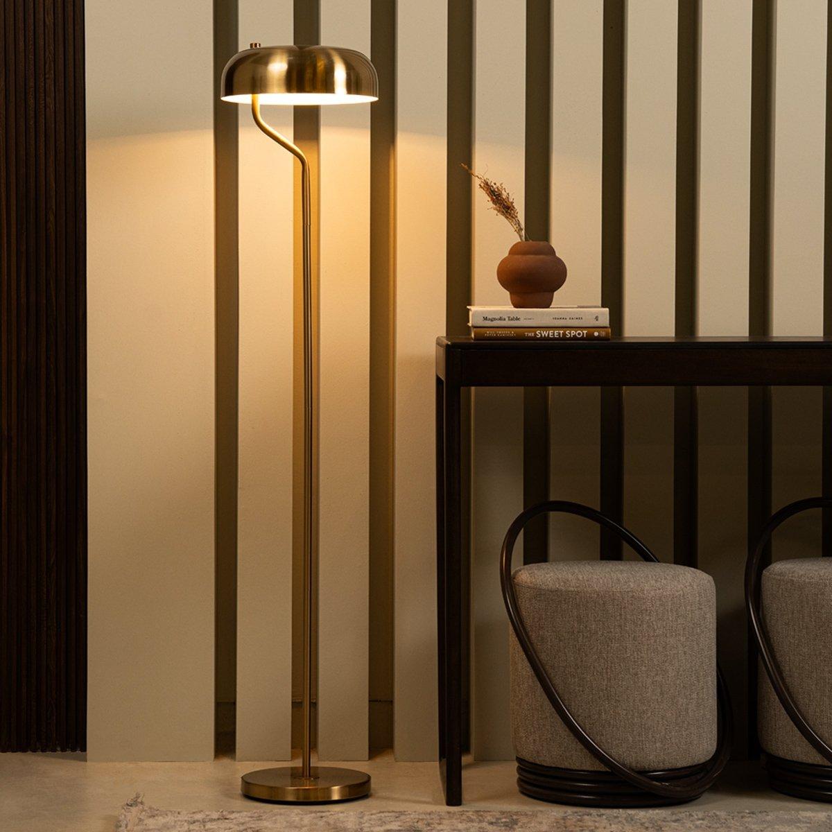 Buy Eclipse floor lamp gold d29x143h cm in Kuwait