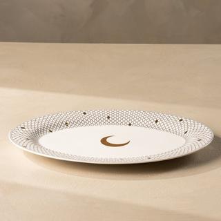 Buy Barakah new bone oval plate gold 35 cm in Kuwait