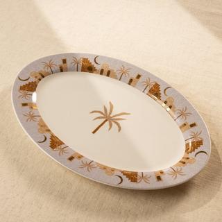 Buy Jibla new bone oval plate beige 35 cm in Kuwait