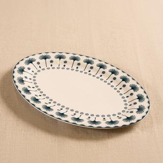 Buy Palm new bone oval plate blue 35 cm in Kuwait