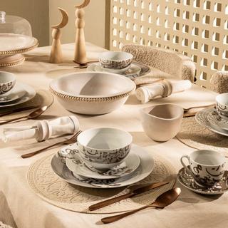 Buy Harf porcelain dinner set 36pcs beige in Kuwait