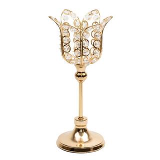 Buy Lotus candle holder gold 16x16x30. 5 cm in Kuwait