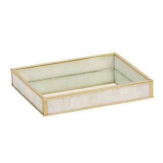 Buy Pearl deco tray white 20x16x3 cm in Kuwait