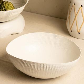 Buy Crate serving bowl steel white 35x30x14 cm in Kuwait